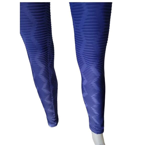 Mono B Bronze Blue/Purple High Intensity Work Out Ribbed Activewear Leggings SzS - Picture 6 of 11